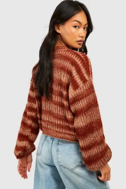 Oversized Jumpers*boohoo Ombre Marl Jumper rust