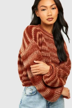 Oversized Jumpers*boohoo Ombre Marl Jumper rust