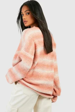Oversized Jumpers|Jumpers*boohoo Ombre Oversized Jumper pink