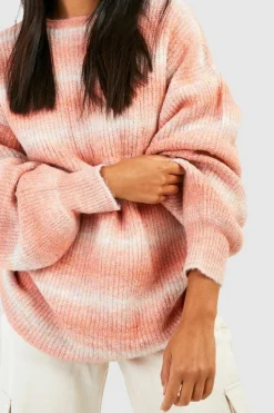 Oversized Jumpers|Jumpers*boohoo Ombre Oversized Jumper pink
