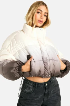 Up To 80% Off Winter Warmers|Puffer Jackets*boohoo Ombre Puffer Jacket chocolate