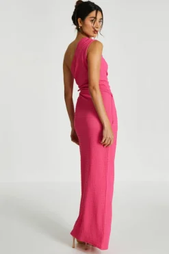 Wrap Dresses*Quiz One Shoulder Wrap Cut Out Maxi Dress Pink