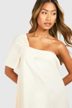 Smock Dresses|Midi Dresses*boohoo One Sleeve Midi Dress stone