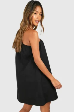 Smock Dresses*boohoo One Sleeve Mini Dress black