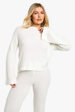 Jumpers|Knitwear*boohoo Open Back Boucle Jumper cream