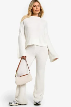Jumpers|Knitwear*boohoo Open Back Boucle Jumper cream
