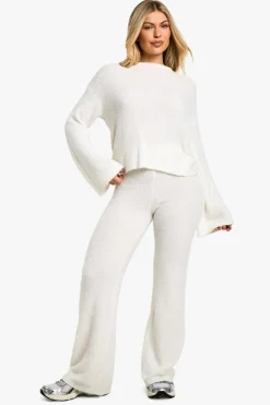 Knitted Co-Ords|Knitwear*boohoo Open Back Boucle Jumper And Wide Leg Trouser cream