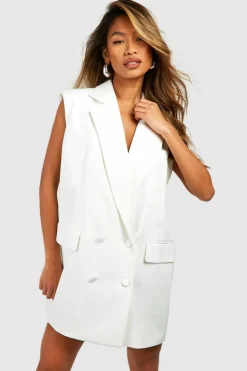 Blazer Dresses|Mini Dresses*boohoo Open Bow Back Tailored Blazer Dress ivory