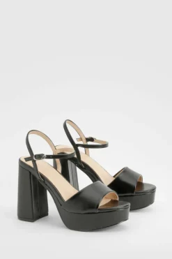 Heels*boohoo Open Toe Platform Heels black