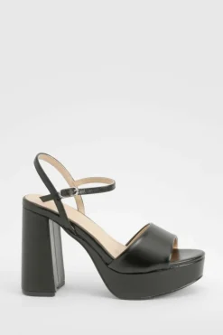 Heels*boohoo Open Toe Platform Heels black