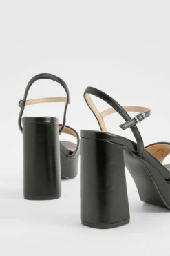 Heels*boohoo Open Toe Platform Heels black
