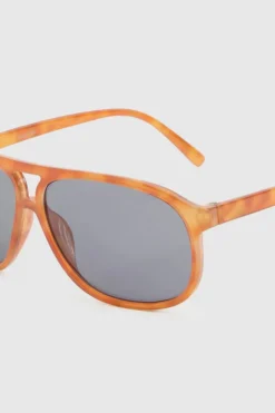 Sunglasses*boohoo Tortoise Shell Frame Aviator Sunglasses orange