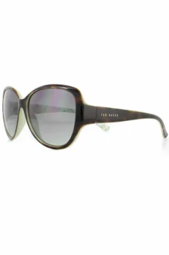 Sunglasses*Ted Baker Oval Tortoise Green Grey Gradient Sunglasses Brown