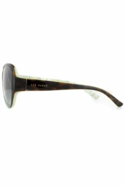 Sunglasses*Ted Baker Oval Tortoise Green Grey Gradient Sunglasses Brown