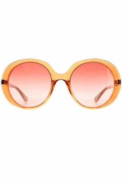 Sunglasses*Chloe Oval Transparent Dark Gradient CH0007S Orange