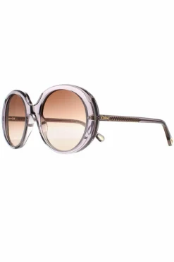 Sunglasses*Chloe Oval Transparent Brown Gradient CH0007S Grey