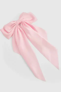 Hair Accessories*boohoo Oversized Satin Bow Hair Clip baby pink