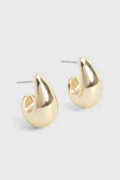 Statement Earrings|Earrings*boohoo Oversized Chunky Hoop Earrings gold