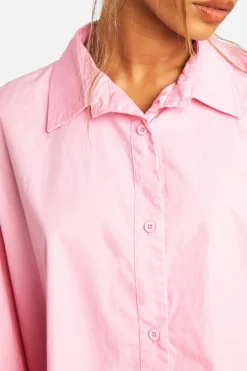 Shirt Dresses*boohoo Oversized Cotton Shirt Dress pink