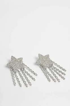 Earrings*NastyGal Oversized Embellished Drop Earrings silver