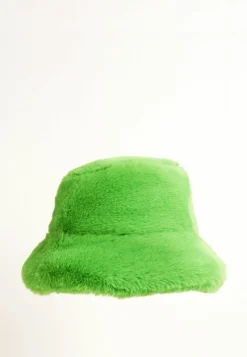 Hats & Gloves|Hats & Gloves*My Accessories London Oversized Faux-Fur Plush Bucket Hat Green
