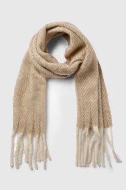 Hats & Gloves|Hats & Gloves*boohoo Oversized Herringbone Fringe Scarf stone