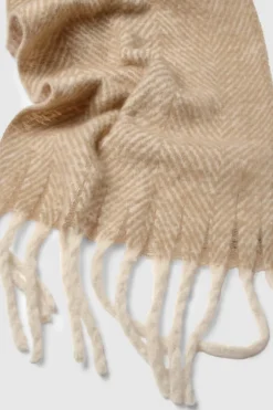 Hats & Gloves|Hats & Gloves*boohoo Oversized Herringbone Fringe Scarf stone