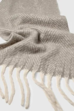 Hats & Gloves|Hats & Gloves*boohoo Oversized Herringbone Fringe Scarf grey