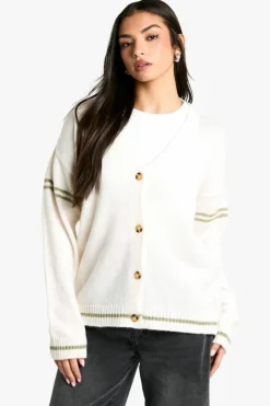 Cardigans|Knitwear*boohoo Oversized Knitted Boyfriend Cardigan cream