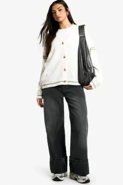 Cardigans|Knitwear*boohoo Oversized Knitted Boyfriend Cardigan cream