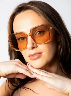 Sunglasses*SVNX Oversized Lightweight Square Frame Sunglasses in Light Brown