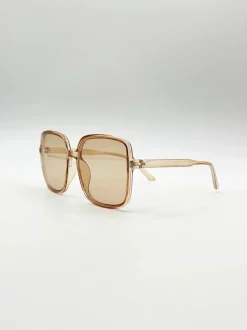 Sunglasses*SVNX Oversized Lightweight Square Frame Sunglasses in Light Brown