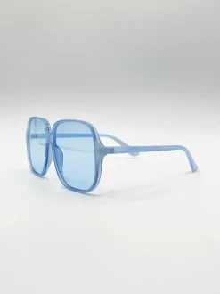 Sunglasses*SVNX Oversized Lightweight Square Frame Sunglasses in Blue
