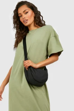 T-Shirt Dresses|Shirt Dresses*boohoo Oversized Midaxi T-shirt Dress khaki