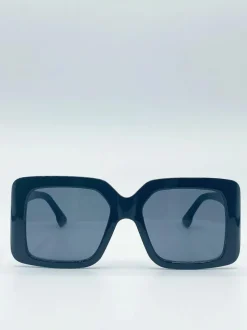 Sunglasses*SVNX Oversized Plastic Frame Square Sunglasses Black