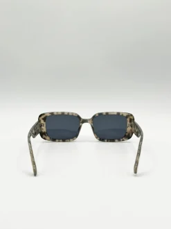 Sunglasses*SVNX Oversized Rectangle Sunglasses in Animal Print Dark Grey