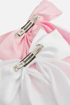 Hair Accessories*boohoo Oversized Satin Bow Hair Clip 2 Pack multi