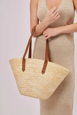 Handbags*My Accessories London Oversized Shell Straw Beach Bag Natural