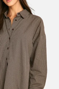 Shirt Dresses|Mini Dresses*boohoo Oversized Shirt Dress chocolate
