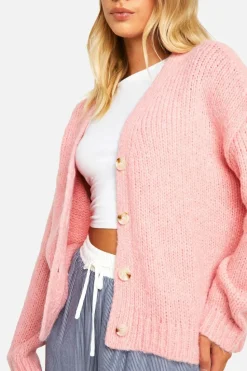 Cardigans*boohoo Oversized Soft Knit Boyfriend Cardigan pink