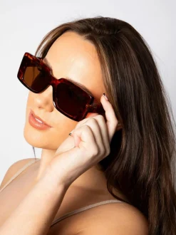Sunglasses*SVNX Oversized Square Frame in Tortoiseshell Brown