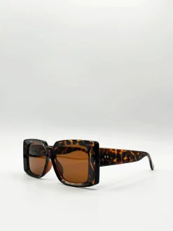 Sunglasses*SVNX Oversized Square Frame in Tortoiseshell Brown