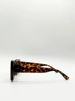 Sunglasses*SVNX Oversized Square Frame in Tortoiseshell Brown