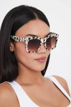 Sunglasses*My Accessories London Oversized Square Sunglasses in Milky Tortoiseshell White