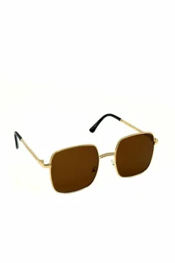 Sunglasses*My Accessories London Oversized Square Sunglasses Gold