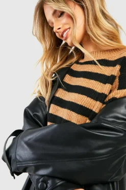 Oversized Jumpers*boohoo Oversized Stripe Jumper camel