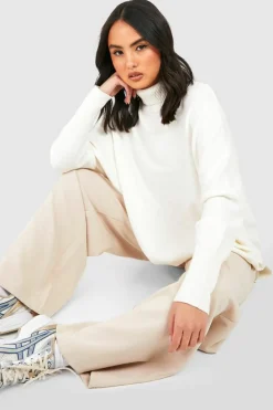 Oversized Jumpers*boohoo Oversized Turtle Neck Knitted Jumper ivory