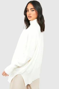 Oversized Jumpers*boohoo Oversized Turtle Neck Knitted Jumper ivory