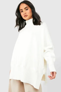 Oversized Jumpers*boohoo Oversized Turtle Neck Knitted Jumper ivory