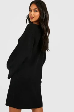 Jumper Dresses|Jumper Dresses*boohoo Oversized Wide Sleeve Jumper Dress black